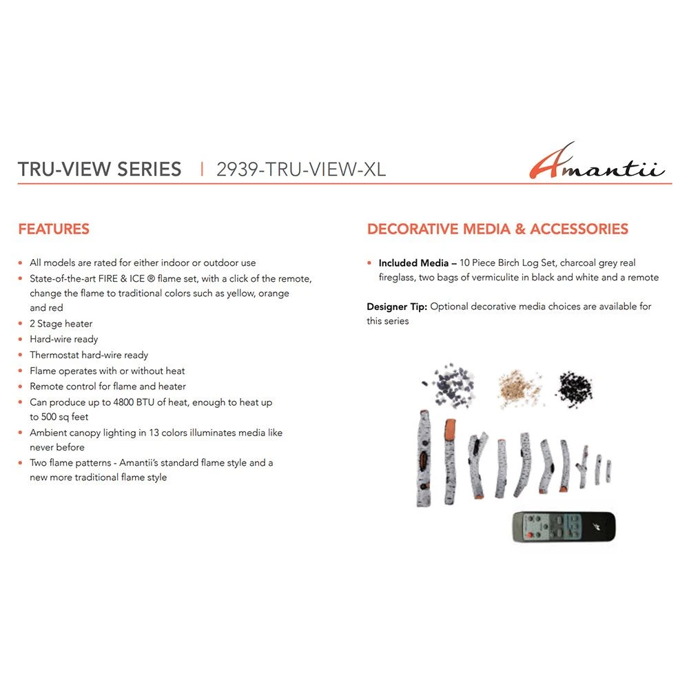 Amantii Tru-View Cube Indoor/Outdoor 3-Sided Smart Electric Fireplace 9 Amantii Tru-View Cube Indoor/Outdoor 3-Sided Smart Electric Fireplace - Image 7