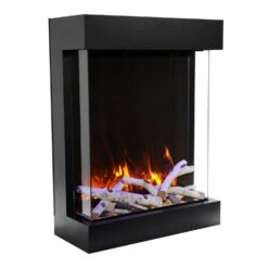 Amantii 2939-TRU-VIEW-XL Tru-View Series 3-Sided 29-Inch Indoor/Outdoor Electric Fireplace With Logs -Lennox Fires Shop 2939 xl f 02 20
