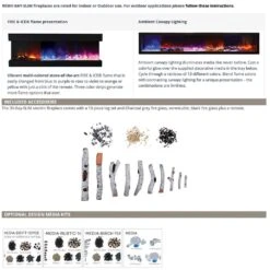 Remii BAY-SLIM Indoor/Outdoor Built-In 3-Sided Electric Fireplace With Decorative Media 14 Remii BAY-SLIM Indoor/Outdoor Built-In 3-Sided Electric Fireplace With Decorative Media -Lennox Fires Shop 30 bay slim feat b 09 21