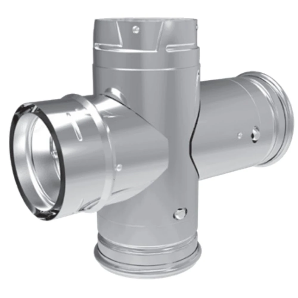 DuraVent PVP-DBTB1 PelletVent Pro Black Steel Double Tee With Clean-Out Tee Cap 3 DuraVent PVP-DBTB1 PelletVent Pro Black Steel Double Tee With Clean-Out Tee Cap