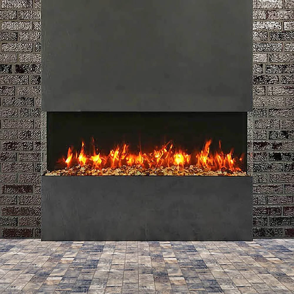 Remii BAY-SLIM Indoor/Outdoor Built-In 3-Sided Electric Fireplace With Decorative Media 6 Remii BAY-SLIM Indoor/Outdoor Built-In 3-Sided Electric Fireplace With Decorative Media - Image 4