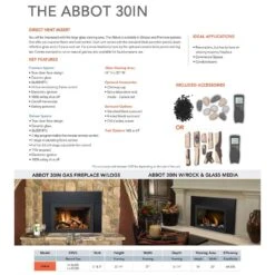 Sierra Flame ABBOT-30-DELUXE 30-Inch Abbot Deluxe Direct Vent Gas Fireplace Insert With Remote Control 12 Sierra Flame ABBOT-30-DELUXE 30-Inch Abbot Deluxe Direct Vent Gas Fireplace Insert With Remote Control -Lennox Fires Shop abbot config spec a 11 22