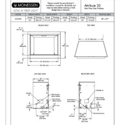 Monessen ACUF32-D Attribute 32-Inch Vent-Free Circulating Firebox With Gas Log Set 15 Monessen ACUF32-D Attribute 32-Inch Vent-Free Circulating Firebox With Gas Log Set -Lennox Fires Shop acuf32 spec a 03 22 1