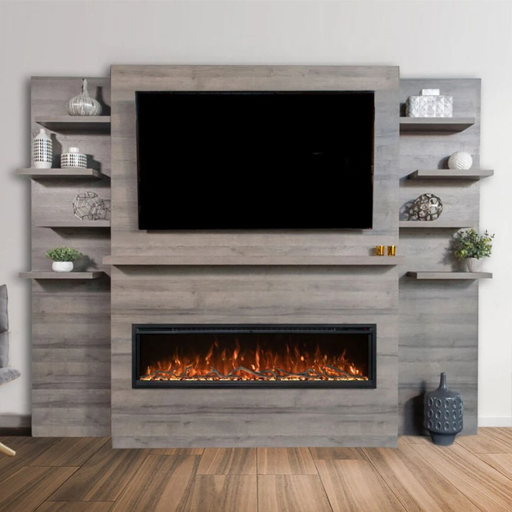 Modern Flames Spectrum 60-Inch Linear Electric Fireplace With Allwood Wall System 4 Modern Flames Spectrum 60-Inch Linear Electric Fireplace With Allwood Wall System - Image 2