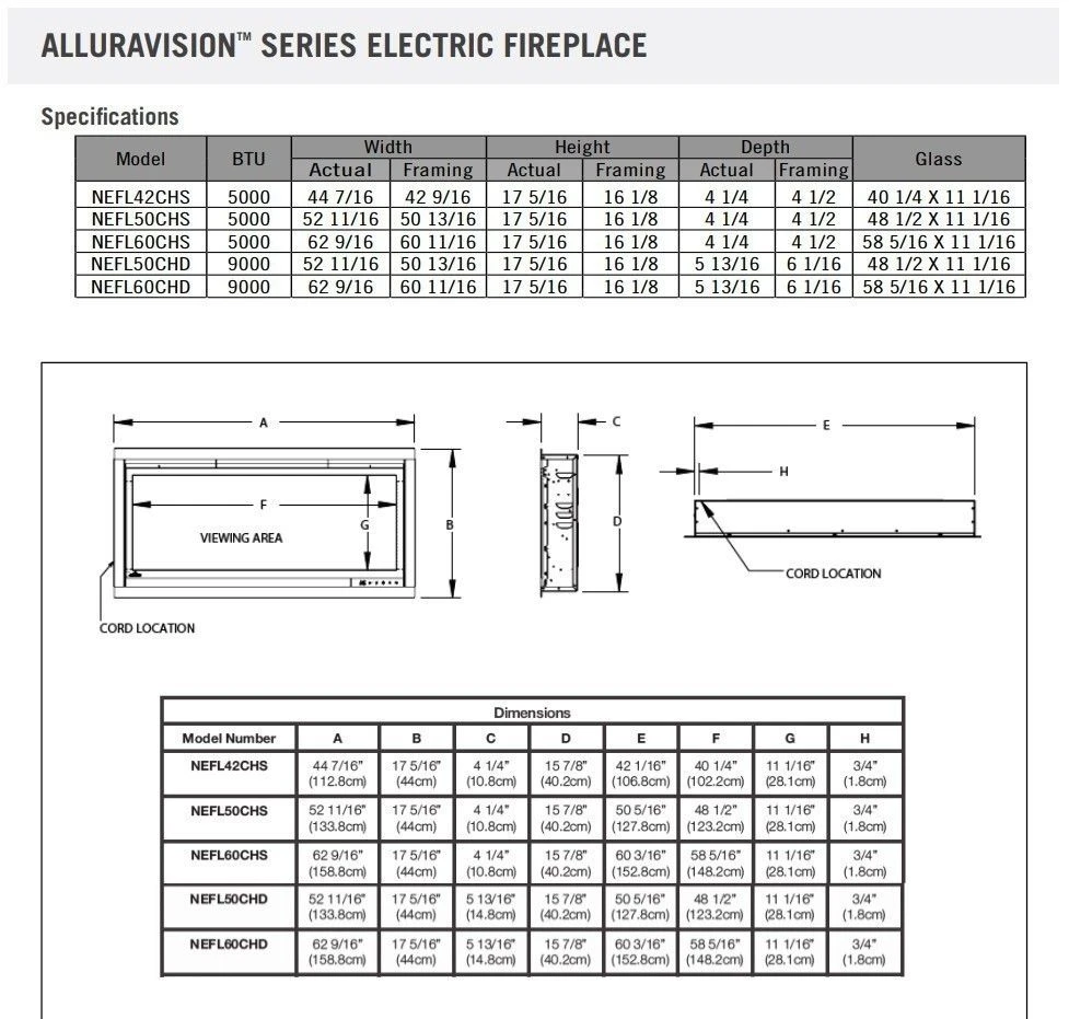 Napoleon NEFLxxCHD-1 Alluravision Deep Depth Linear Electric Fireplace 8 Napoleon NEFLxxCHD-1 Alluravision Deep Depth Linear Electric Fireplace - Image 6