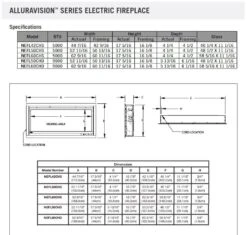Napoleon NEFLxxCHS-1 Alluravision Slimline Linear Electric Fireplace 13 Napoleon NEFLxxCHS-1 Alluravision Slimline Linear Electric Fireplace -Lennox Fires Shop alluravision specs