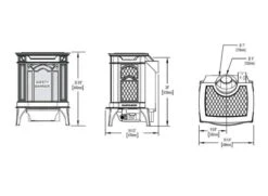 Napoleon GDS20E Arlington Electronic Ignition Direct Vent Cast Iron Stove 15 Napoleon GDS20E Arlington Electronic Ignition Direct Vent Cast Iron Stove -Lennox Fires Shop arlington dimensions 1