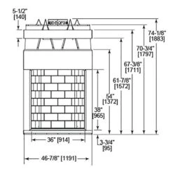 Majestic ASH36 Ashland 36-Inch Radiant Wood Burning Fireplace -Lennox Fires Shop ash36 specs a 12 20