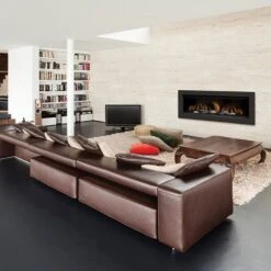 Sierra Flame AUSTIN-65G-DELUXE 65-Inch Austin Direct Vent Built-In Linear Gas Fireplace With Fireglass And Rock Media -Lennox Fires Shop austin 65g config d 11 22