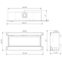 Sierra Flame AUSTIN-65G-DELUXE 65-Inch Austin Direct Vent Built-In Linear Gas Fireplace With Fireglass And Rock Media -Lennox Fires Shop austin 65g config g 11 22