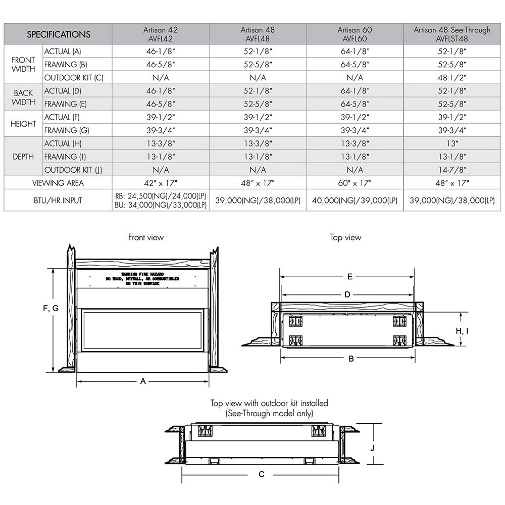 Monessen AVFL42-RB Artisan 42-Inch Vent-Free Gas Fireplace, Reduced BTU 6 Monessen AVFL42-RB Artisan 42-Inch Vent-Free Gas Fireplace, Reduced BTU - Image 4