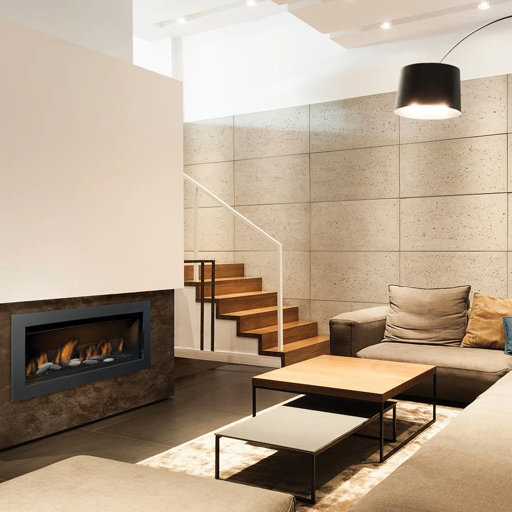 Sierra Flame BENNETT-45 45-Inch Bennett Direct Vent Built-In Linear Gas Fireplace With Fireglass And Rock Media 4 Sierra Flame BENNETT-45 45-Inch Bennett Direct Vent Built-In Linear Gas Fireplace With Fireglass And Rock Media - Image 2