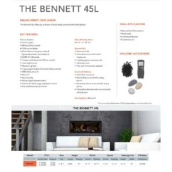 Sierra Flame BENNETT-45 45-Inch Bennett Direct Vent Built-In Linear Gas Fireplace With Fireglass And Rock Media 8 Sierra Flame BENNETT-45 45-Inch Bennett Direct Vent Built-In Linear Gas Fireplace With Fireglass And Rock Media -Lennox Fires Shop bennett 45 config c 11 22