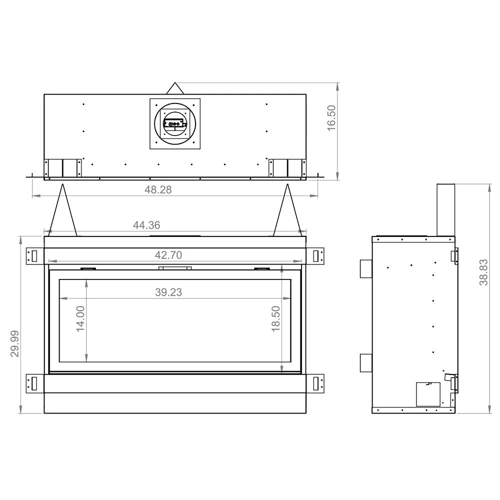 Sierra Flame BENNETT-45 45-Inch Bennett Direct Vent Built-In Linear Gas Fireplace With Fireglass And Rock Media 6 Sierra Flame BENNETT-45 45-Inch Bennett Direct Vent Built-In Linear Gas Fireplace With Fireglass And Rock Media - Image 4