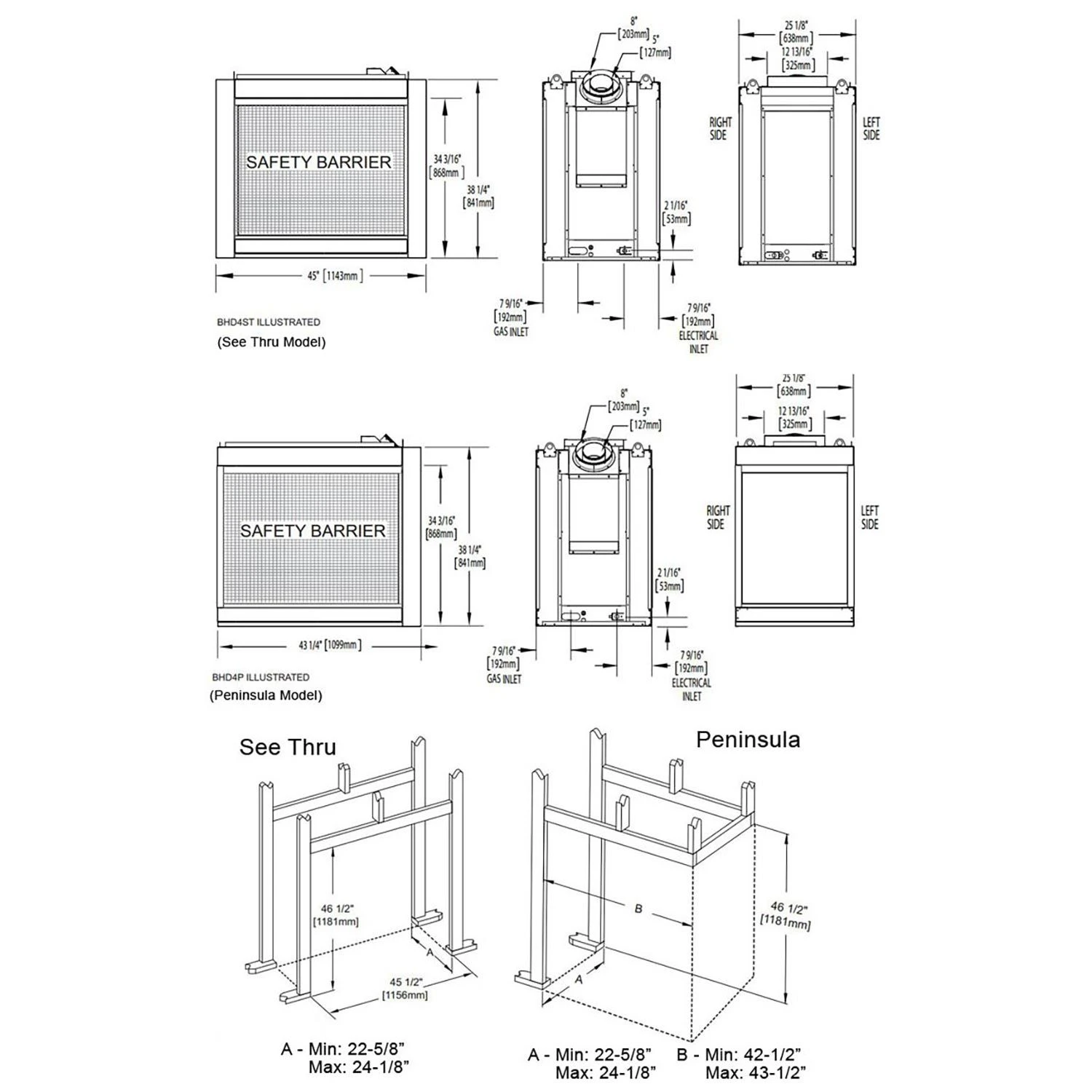 Napoleon BHD4ST Ascent Multi-View Series Electronic Ignition Double Sided Direct Vent Gas Fireplace 8 Napoleon BHD4ST Ascent Multi-View Series Electronic Ignition Double Sided Direct Vent Gas Fireplace - Image 6