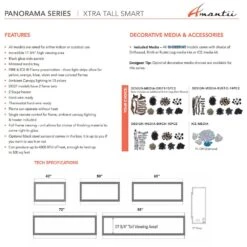Amantii Panorama Deep Extra Tall Indoor/Outdoor Built-In Smart Electric Fireplace -Lennox Fires Shop bi deep xt config feat a 07 22