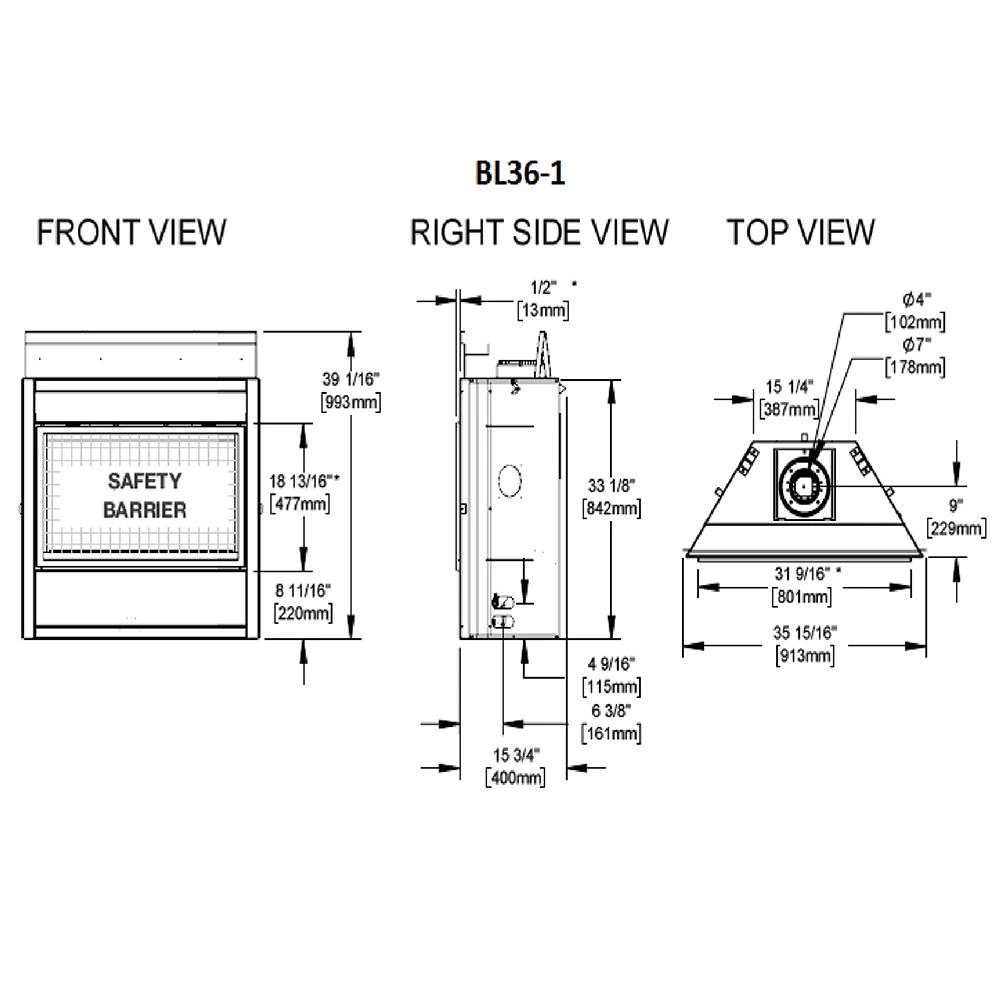 Napoleon BL36NTE-1 Ascent Linear Series Electronic Ignition Direct Vent Gas Fireplace 6 Napoleon BL36NTE-1 Ascent Linear Series Electronic Ignition Direct Vent Gas Fireplace - Image 4