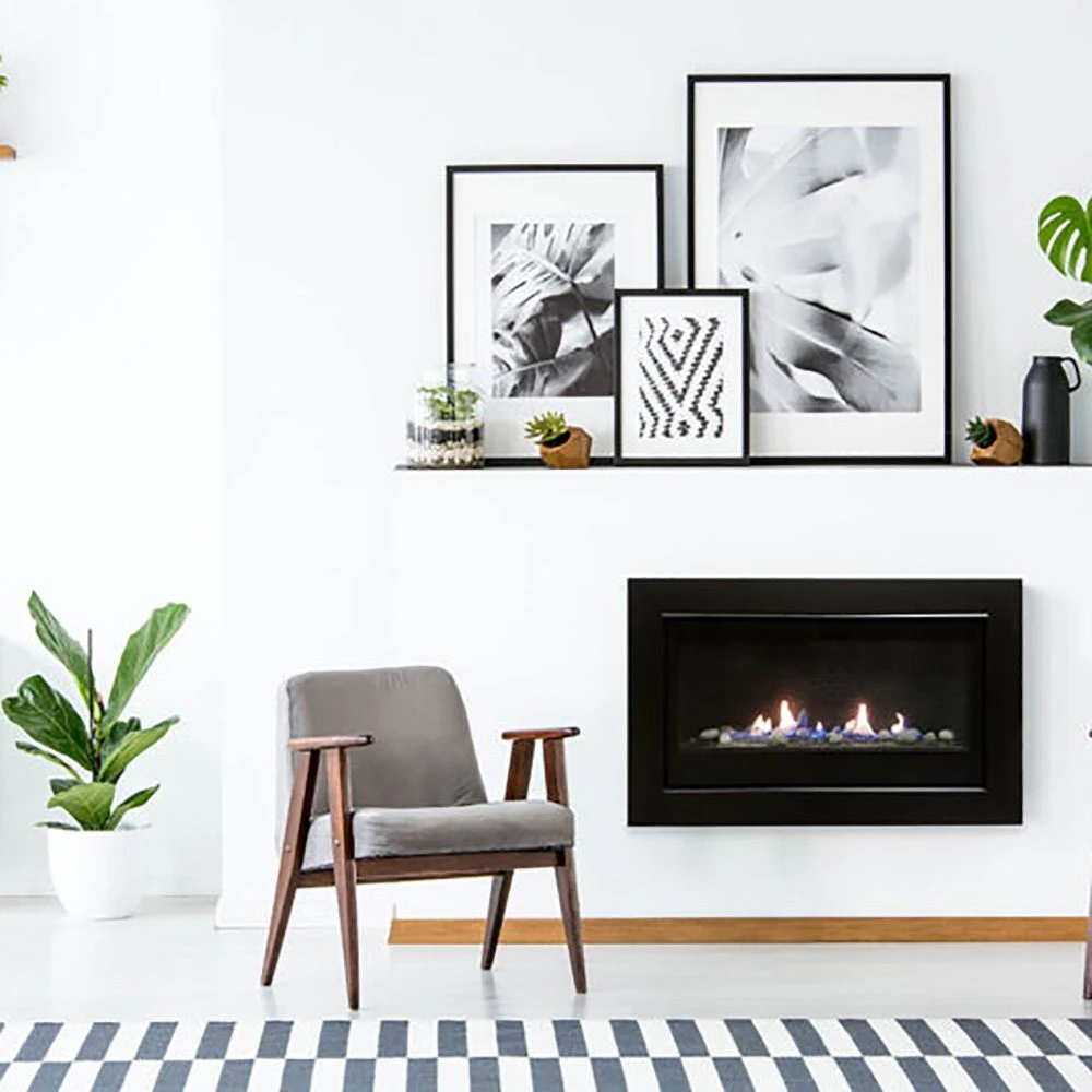 Sierra Flame BOSTON-36-EI 36-Inch Boston Direct Vent Built-In Gas Fireplace With Electronic Ignition, Fireglass And Pebble Media 4 Sierra Flame BOSTON-36-EI 36-Inch Boston Direct Vent Built-In Gas Fireplace With Electronic Ignition, Fireglass And Pebble Media - Image 2