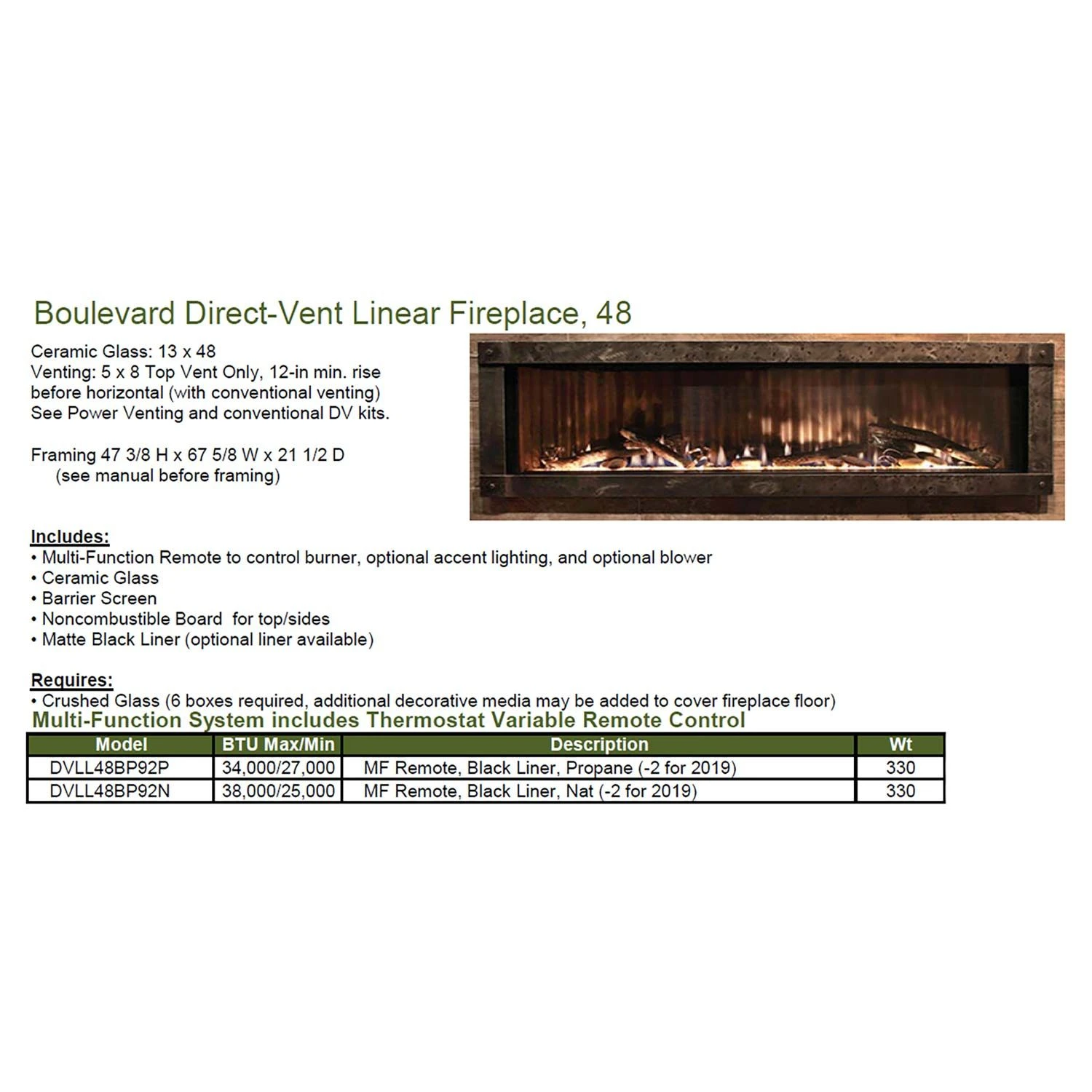 Empire White Mountain Hearth DVLL48 Boulevard Direct Vent Linear Fireplace, 48-Inches 7 Empire White Mountain Hearth DVLL48 Boulevard Direct Vent Linear Fireplace, 48-Inches - Image 5