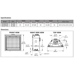 Napoleon BX36TRE Ascent X Series Electronic Ignition Direct Vent Gas Fireplace -Lennox Fires Shop bx36tre config spec a 08 22