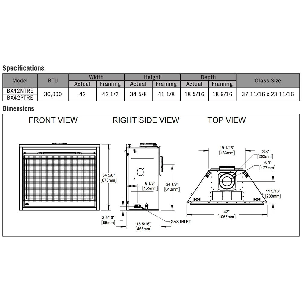 Napoleon BX42TRE Ascent X Series Electronic Ignition Direct Vent Gas Fireplace 10 Napoleon BX42TRE Ascent X Series Electronic Ignition Direct Vent Gas Fireplace - Image 8