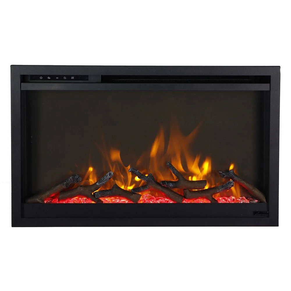Remii CLASSIC-SLIM-30 Classic Extra Slim Smart Indoor Built-In Electric Fireplace With Black Steel Surround, 30-Inch 4 Remii CLASSIC-SLIM-30 Classic Extra Slim Smart Indoor Built-In Electric Fireplace With Black Steel Surround, 30-Inch - Image 2