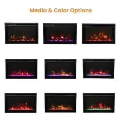 Remii CLASSIC-SLIM-33 Classic Extra Slim Smart Indoor Built-In Electric Fireplace With Black Steel Surround, 33-Inch 9 Remii CLASSIC-SLIM-33 Classic Extra Slim Smart Indoor Built-In Electric Fireplace With Black Steel Surround, 33-Inch -Lennox Fires Shop classic slim 26 feat a 07 22 2