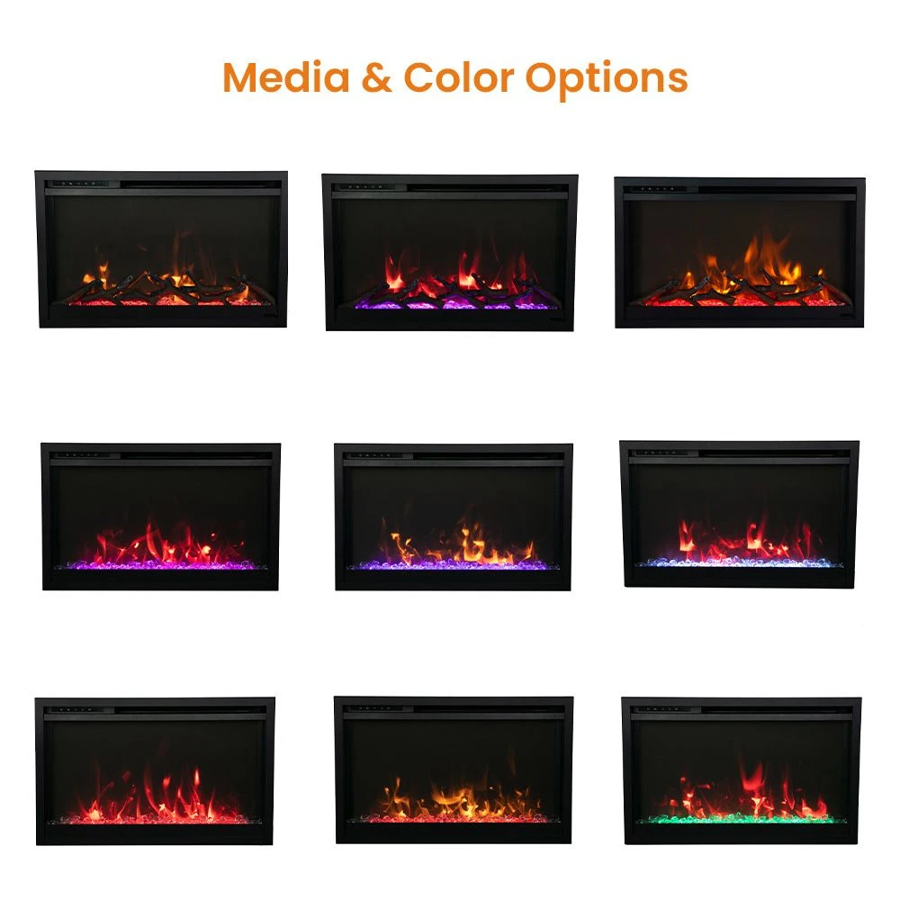 Remii CLASSIC-SLIM-33 Classic Extra Slim Smart Indoor Built-In Electric Fireplace With Black Steel Surround, 33-Inch 6 Remii CLASSIC-SLIM-33 Classic Extra Slim Smart Indoor Built-In Electric Fireplace With Black Steel Surround, 33-Inch - Image 4