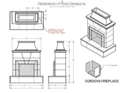 American Fyre Designs Cordova Outdoor Gas Fireplace -Lennox Fires Shop cordova specs