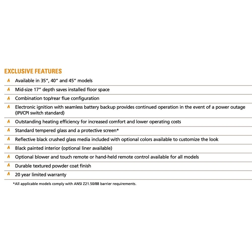Superior DRC3040 40-Inch Electronic Ignition Direct Vent Gas Fireplace With Crushed Glass Media 8 Superior DRC3040 40-Inch Electronic Ignition Direct Vent Gas Fireplace With Crushed Glass Media - Image 6