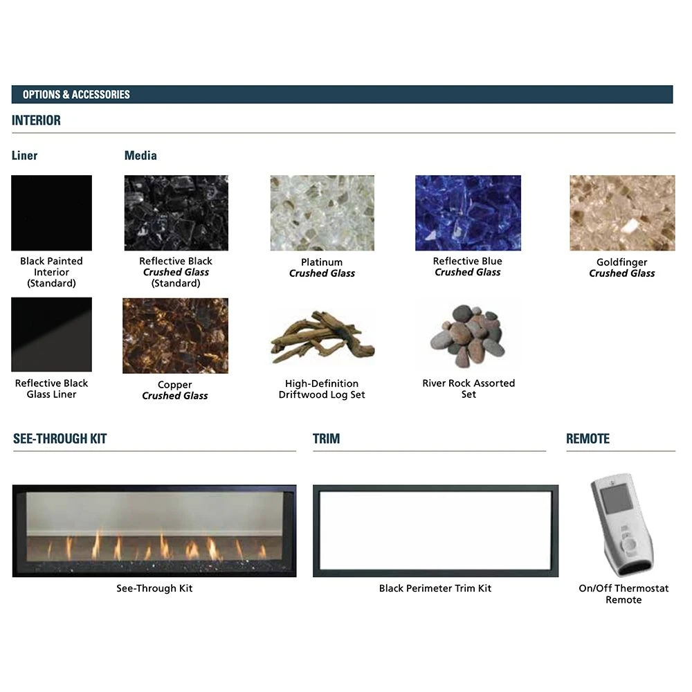 Superior DRL4000 60-Inch Electronic Ignition Direct Vent Gas Fireplace With Crushed Glass Media 5 Superior DRL4000 60-Inch Electronic Ignition Direct Vent Gas Fireplace With Crushed Glass Media - Image 3