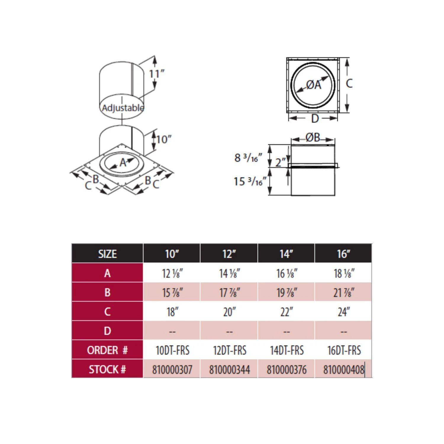 DuraVent DT-L-FRS DuraTech Firestop Radiation Shield 4 DuraVent DT-L-FRS DuraTech Firestop Radiation Shield - Image 2