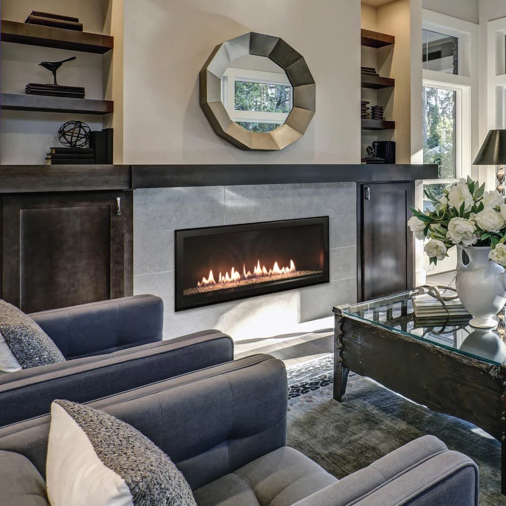 Empire White Mountain Hearth DVLL36BP92 Boulevard 36-Inch Direct Vent Linear Gas Fireplace With Matte Black Liner, Crushed Glass, Multi-Function Remote 4 Empire White Mountain Hearth DVLL36BP92 Boulevard 36-Inch Direct Vent Linear Gas Fireplace With Matte Black Liner, Crushed Glass, Multi-Function Remote - Image 2