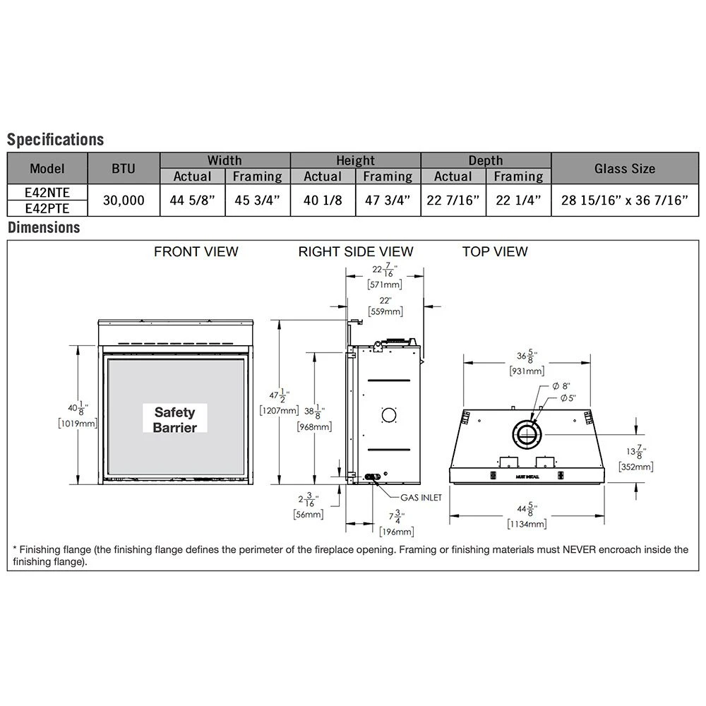 Napoleon E42xTE Elevation Series Electronic Ignition 42-Inch Direct Vent Gas Fireplace 13 Napoleon E42xTE Elevation Series Electronic Ignition 42-Inch Direct Vent Gas Fireplace - Image 11