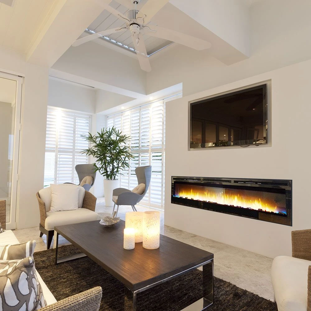 Empire White Mountain Hearth EBL74 Nexfire 74-Inch Linear Electric Fireplace With LED Lights, Remote And Crushed Glass 4 Empire White Mountain Hearth EBL74 Nexfire 74-Inch Linear Electric Fireplace With LED Lights, Remote And Crushed Glass - Image 2