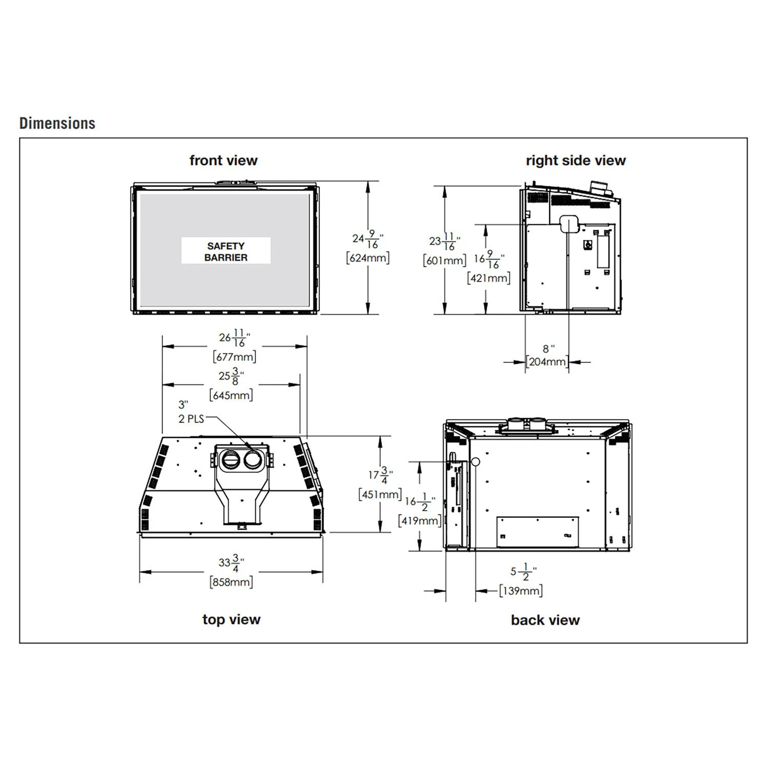 Napoleon GDIX4N-1 Oakville Series Electronic Ignition Direct Vent Gas Fireplace Insert 10 Napoleon GDIX4N-1 Oakville Series Electronic Ignition Direct Vent Gas Fireplace Insert - Image 8