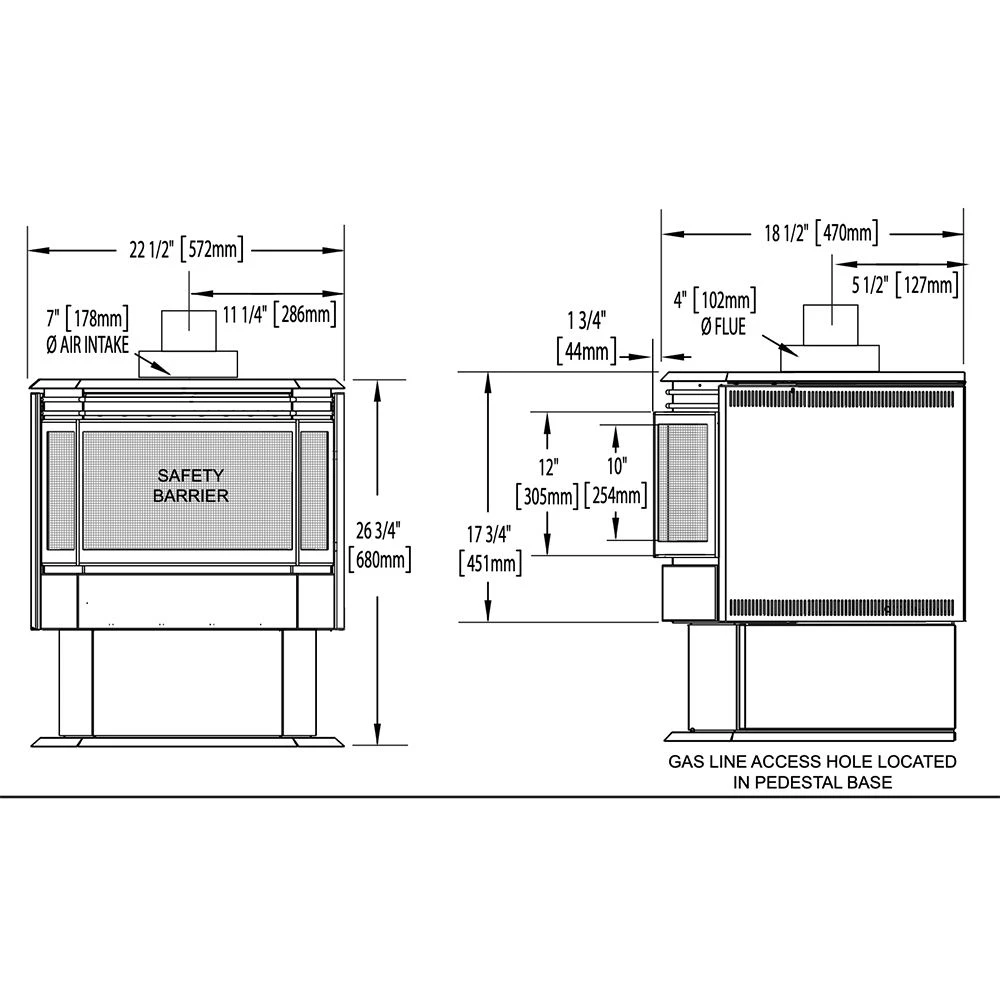 Napoleon GDS28-1NE Haliburton Electronic Ignition Direct Vent Gas Stove 11 Napoleon GDS28-1NE Haliburton Electronic Ignition Direct Vent Gas Stove - Image 9