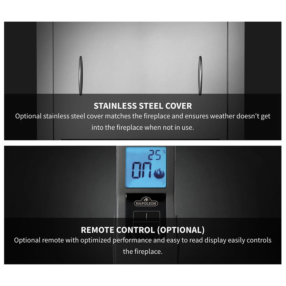 Napoleon GSS36CFNE Riverside Clean Face Outdoor Electronic Ignition Gas Fireplace With Remote And Log Set 11 Napoleon GSS36CFNE Riverside Clean Face Outdoor Electronic Ignition Gas Fireplace With Remote And Log Set - Image 9