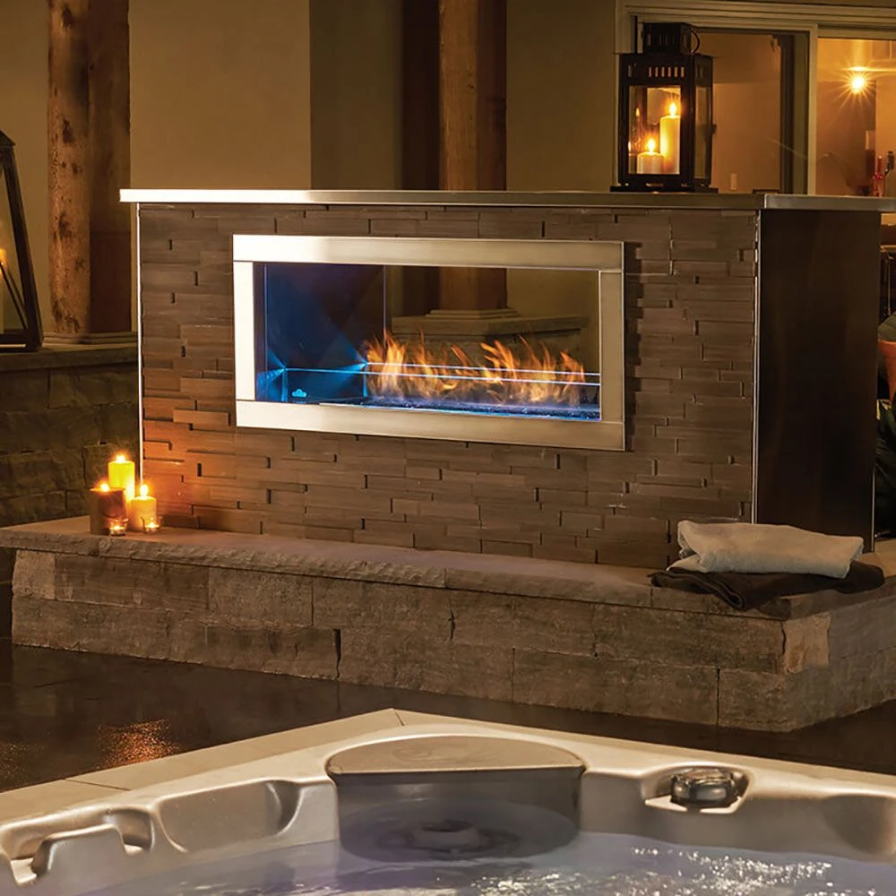 Napoleon GSS48STE Galaxy Linear See-Through Outdoor Electronic Ignition Gas Fireplace With LED Lighting And Remote 4 Napoleon GSS48STE Galaxy Linear See-Through Outdoor Electronic Ignition Gas Fireplace With LED Lighting And Remote - Image 2
