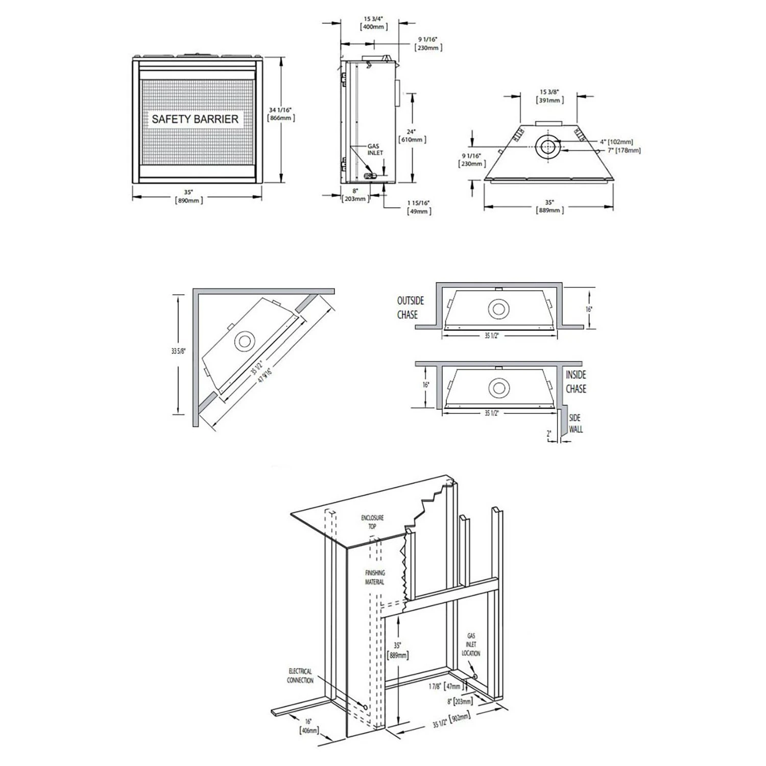 Napoleon GX36TR-1 Ascent X Series Millivolt Ignition Direct Vent Gas Fireplace 8 Napoleon GX36TR-1 Ascent X Series Millivolt Ignition Direct Vent Gas Fireplace - Image 6