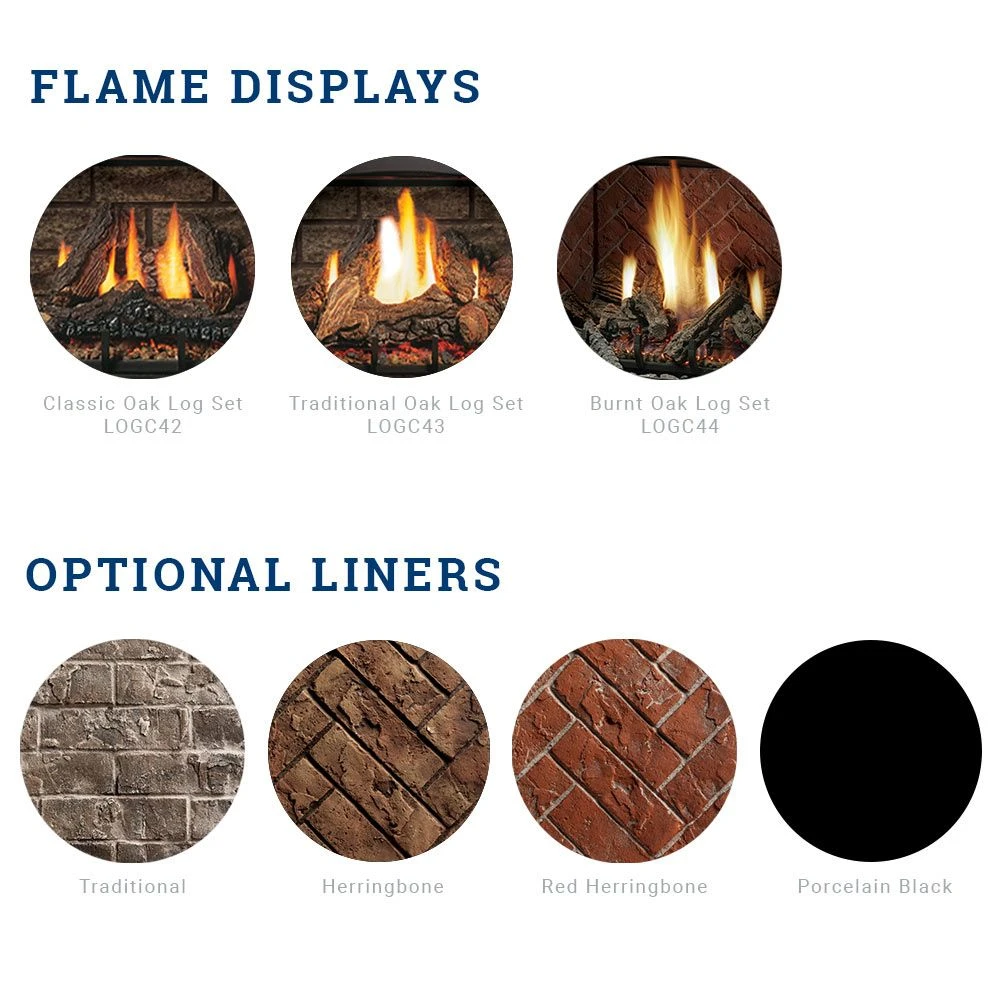 Kingsman HBZDV3624 36-Inch Zero Clearance Dual Burner Direct Vent Gas Fireplace With Log Set 6 Kingsman HBZDV3624 36-Inch Zero Clearance Dual Burner Direct Vent Gas Fireplace With Log Set - Image 4