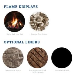 Kingsman IDV44 44-Inch Clean View Direct Vent Gas Fireplace Insert With Media 7 Kingsman IDV44 44-Inch Clean View Direct Vent Gas Fireplace Insert With Media -Lennox Fires Shop idv44n liners media a 10 20
