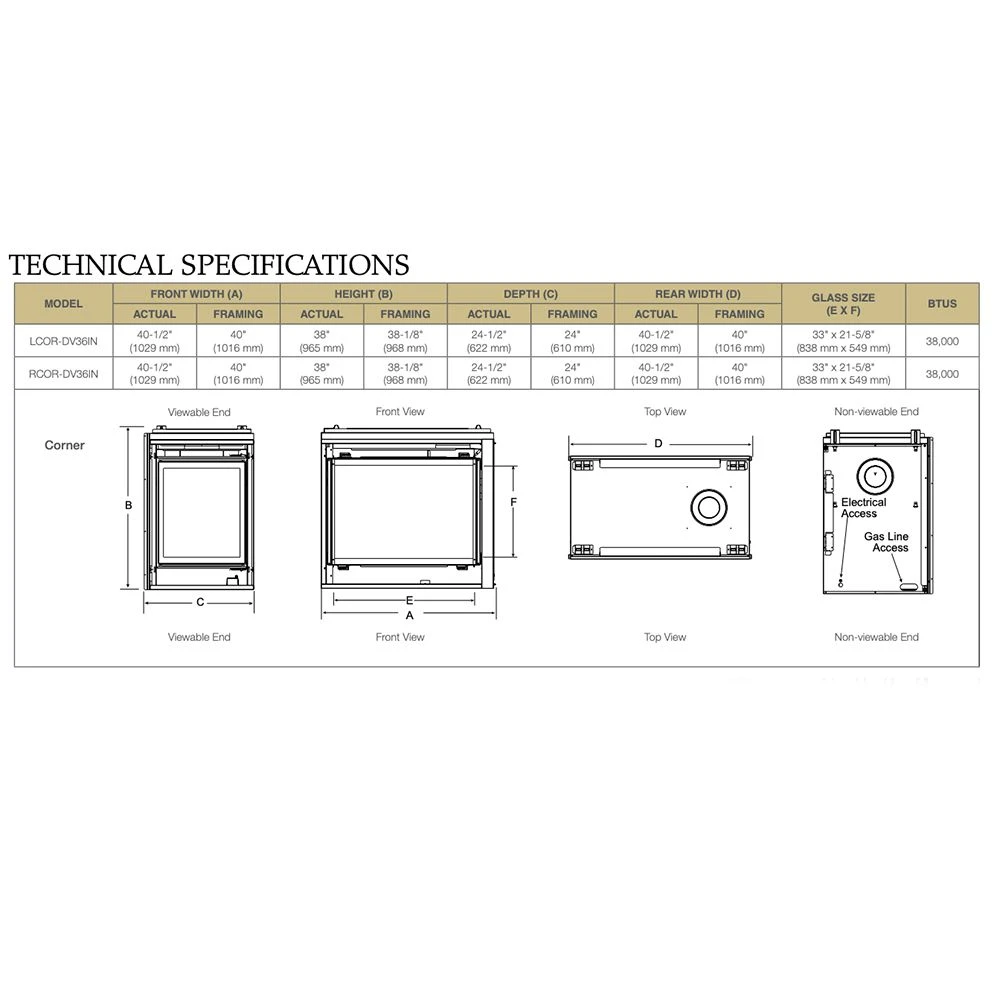 Majestic 36-Inch Direct Vent Multi-Sided Left Corner Gas Fireplace With IntelliFire Ignition 6 Majestic 36-Inch Direct Vent Multi-Sided Left Corner Gas Fireplace With IntelliFire Ignition - Image 4