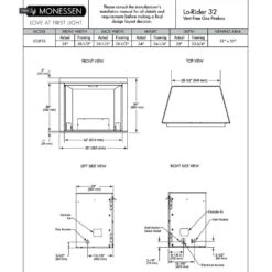 Monessen LCUF32CR-C Lo-Rider 32-Inch Circulating Brick Vent-Free Firebox With Gas Log Set 17 Monessen LCUF32CR-C Lo-Rider 32-Inch Circulating Brick Vent-Free Firebox With Gas Log Set -Lennox Fires Shop lcuf32cr c spec a 03 22 1