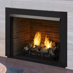 Monessen LCUF36CR-C Lo-Rider 36-Inch Circulating Brick Vent-Free Firebox With Gas Log Set