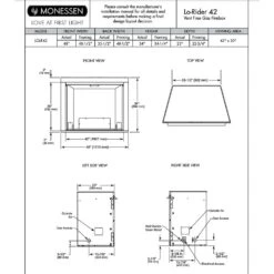 Monessen LCUF42CR-C Lo-Rider 42-Inch Circulating Brick Vent-Free Firebox With Gas Log Set 17 Monessen LCUF42CR-C Lo-Rider 42-Inch Circulating Brick Vent-Free Firebox With Gas Log Set -Lennox Fires Shop lcuf42cr spec a 03 22