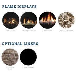 Kingsman MCVP42H 43-Inch High Capacity Clean View Direct Vent Peninsula Gas Fireplace With Media 9 Kingsman MCVP42H 43-Inch High Capacity Clean View Direct Vent Peninsula Gas Fireplace With Media -Lennox Fires Shop mcvp42 liners media a 09 20 1