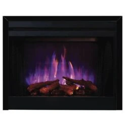 Superior MPE-3x-N Built-In Electric Fireplace With Charred Split Oak Logs And Glowing Ember Bed