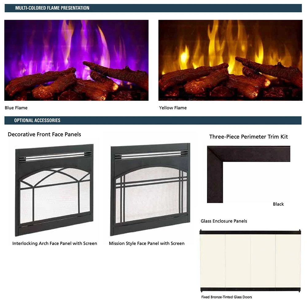 Superior MPE-3x-N Built-In Electric Fireplace With Charred Split Oak Logs And Glowing Ember Bed 5 Superior MPE-3x-N Built-In Electric Fireplace With Charred Split Oak Logs And Glowing Ember Bed - Image 3