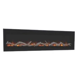 Superior MPE-D Built-In Linear Electric Fireplace With Driftwood Logs And Smoked Crystal Ember Bed